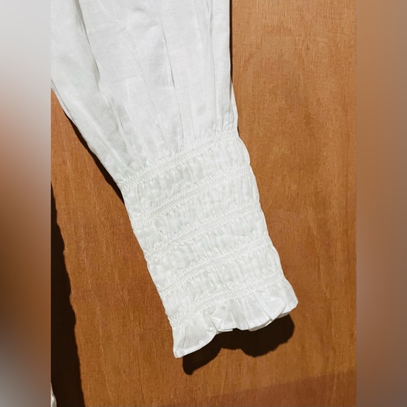 Veronica Beard Kelsey Long Sleeve Cotton Ruffle Hem Shirt Dress - Picture 7 of 10